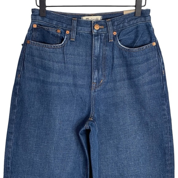 Madewell Baggy Straight Jeans 25 NWT Slouchy Straight Rigid Hemp Dark Indigo - Picture 2 of 8
